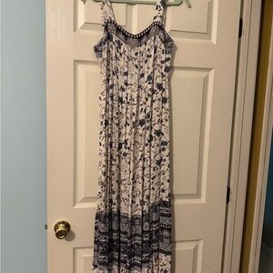 Knox Rose Navy and Cream Floral Maxi Dress